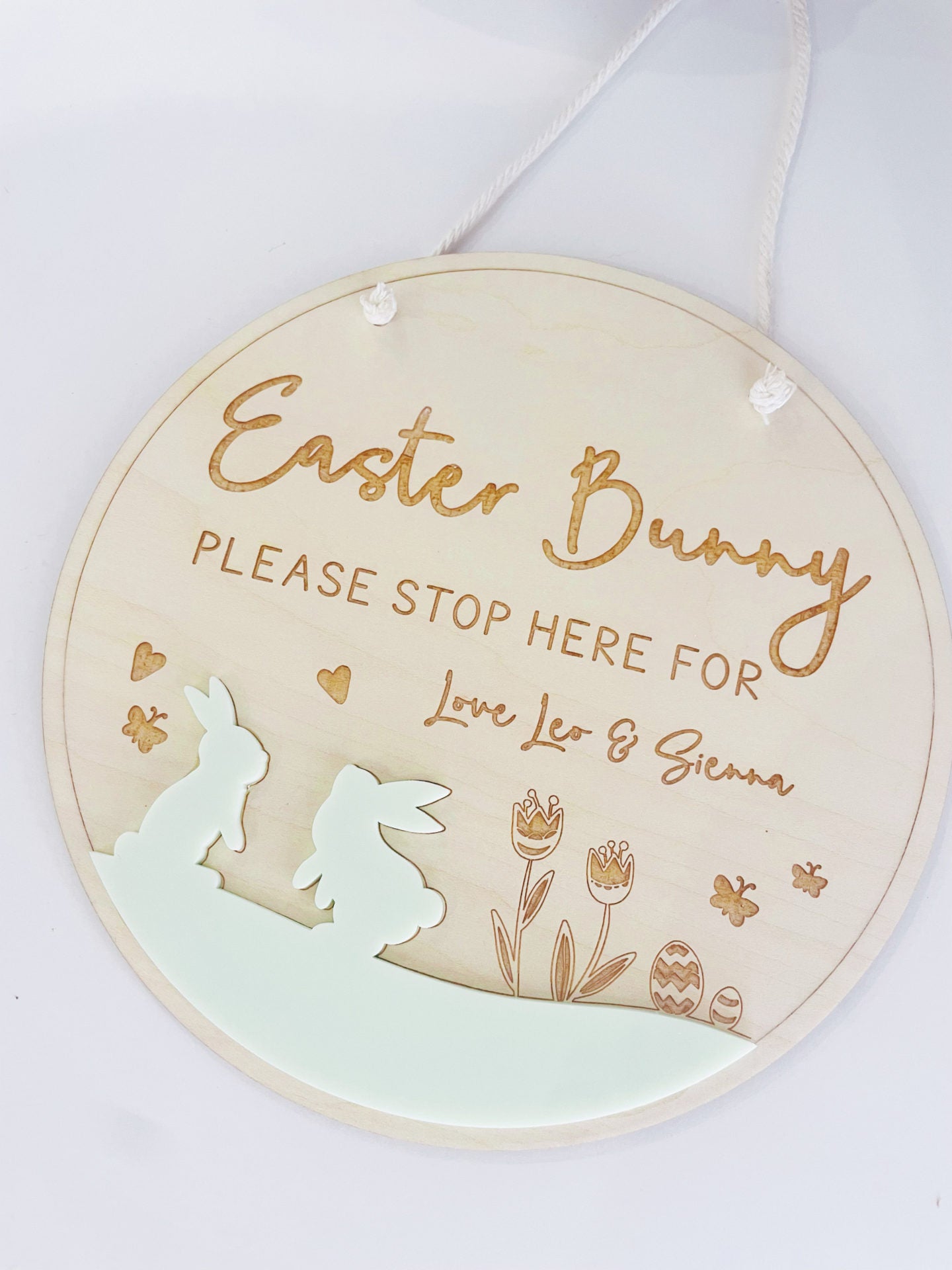 Easter Bunny Please Stop Here Sign 3D