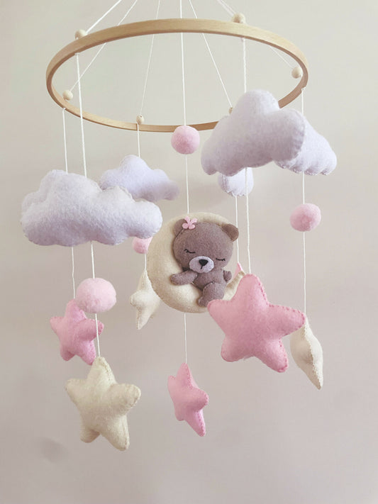 Grey Teddy Nursery Mobile