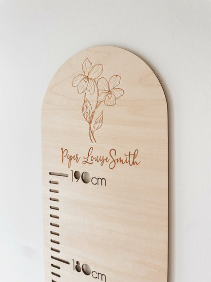 Personalised Growth Chart - Birth Flower