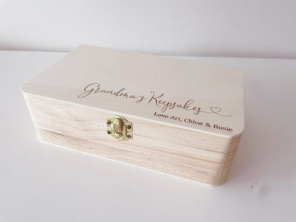 Personalised Wooden Keepsake Box  - Heart