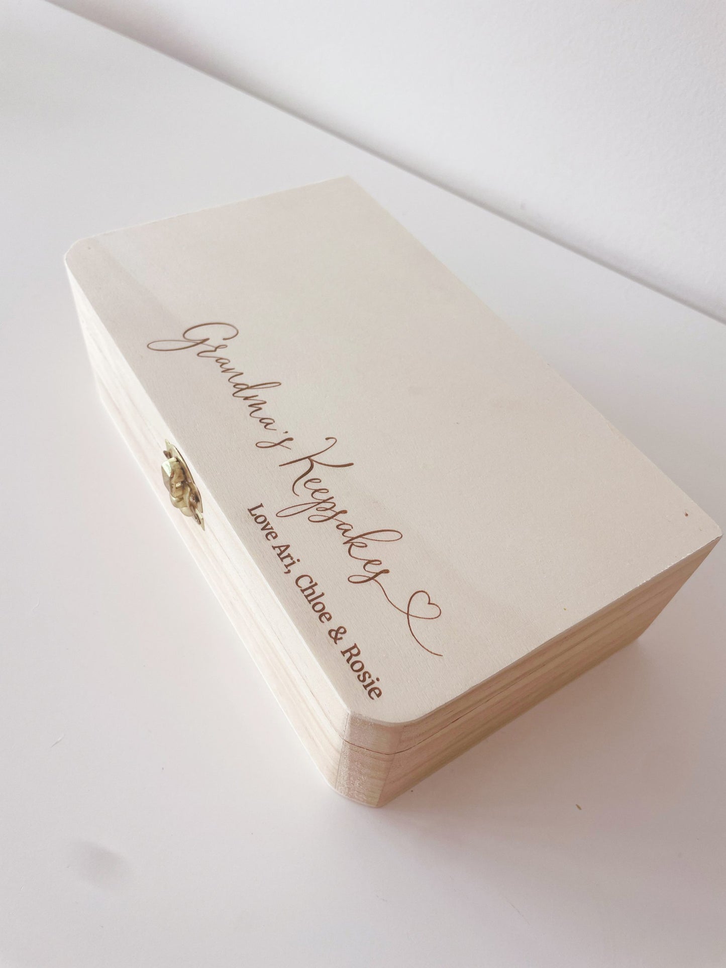 Personalised Wooden Keepsake Box  - Heart