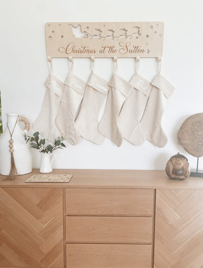 Personalised Velvet Stockings - Cream