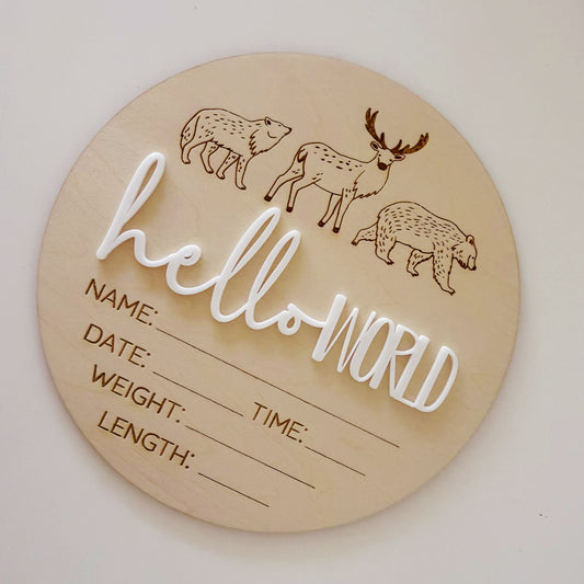 hello world woodland animals