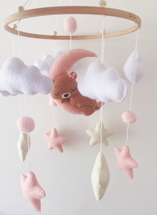 Pink Teddy Nursery Mobile