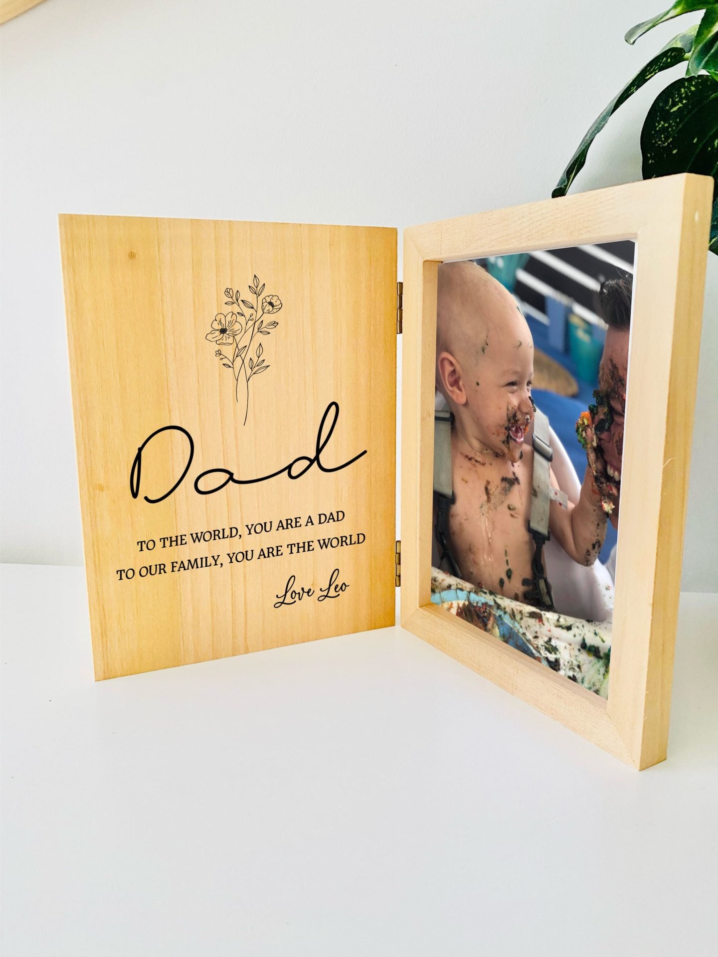Personalised Father's Day Photo Frame - Floral Dad