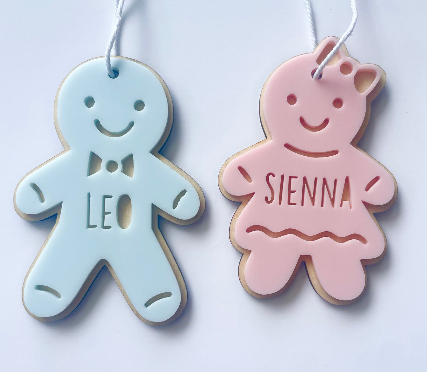 Personalised Pastel Christmas Decorations - Gingerbread Girl