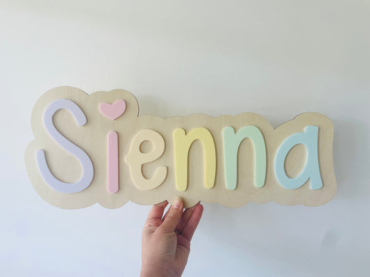 3D Pastel Names Plaque