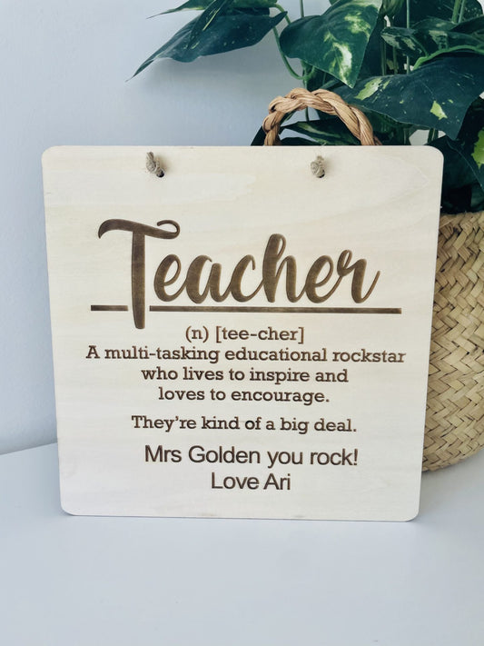 Teacher Defininton Plaque