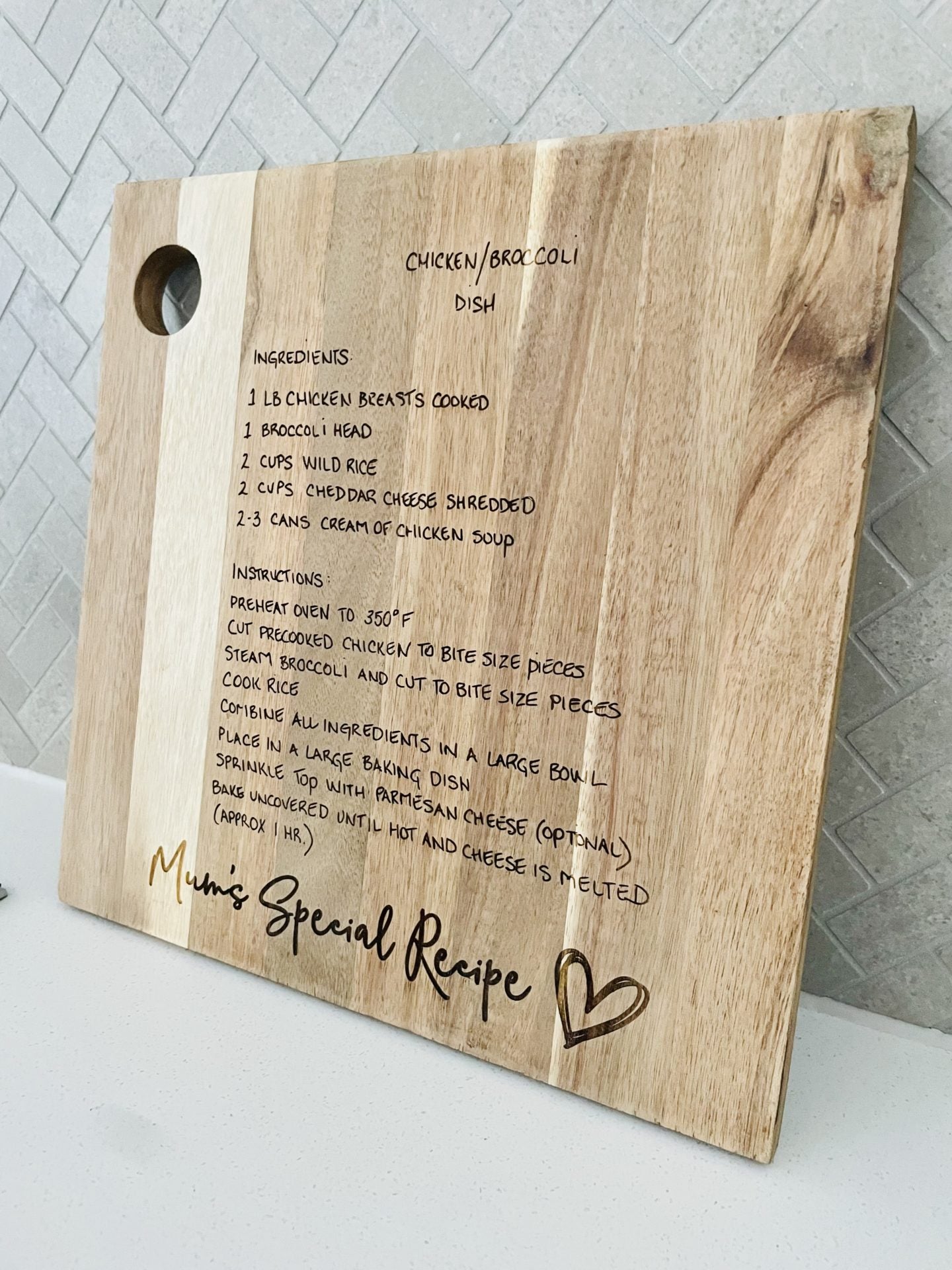 Personalised Recipe Wooden Serving Board