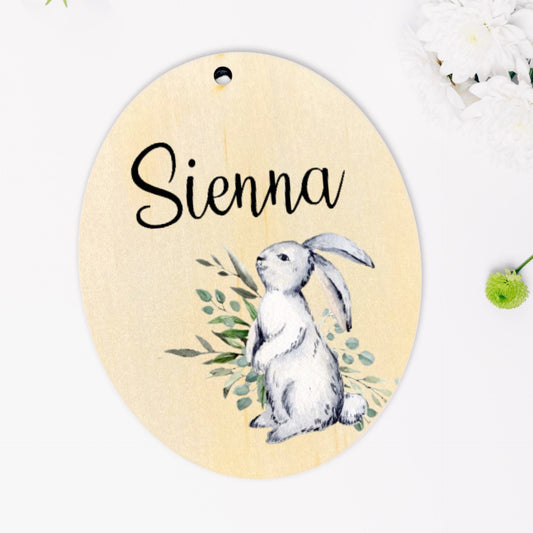 Easter Tag - Grey Bunny