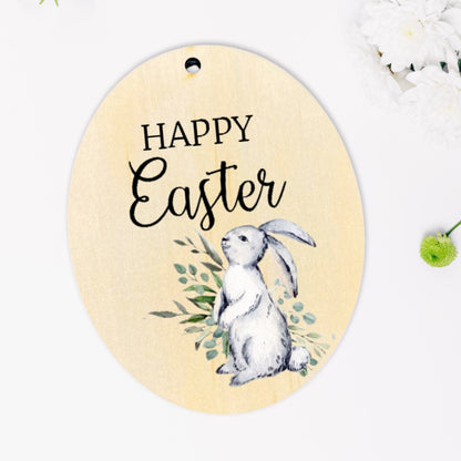 Easter Tag - Grey Bunny