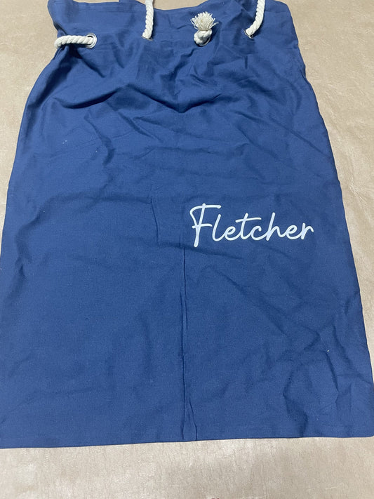 Canvas Santa Sack - FACTORY SECOND - Navy "Fletcher"