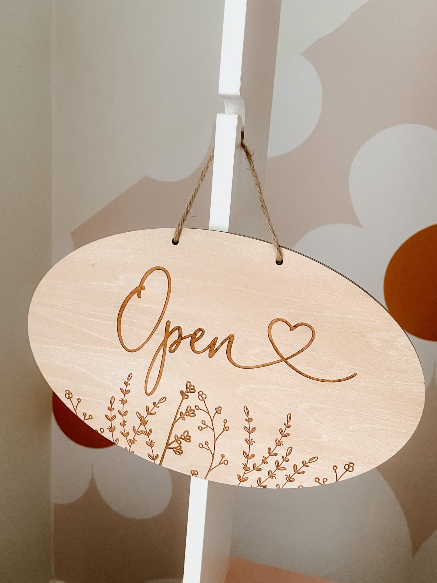 Open & Closed Floral Sign