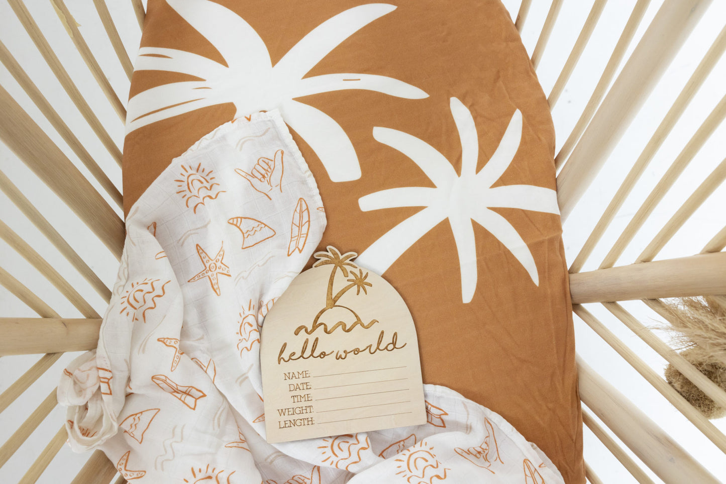 Palm Jersey Fitted Cot Sheet
