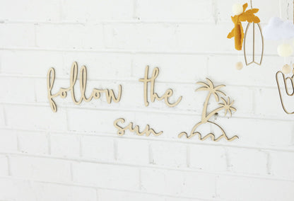 Follow the Sun + Palm Tree Decal wall plaque