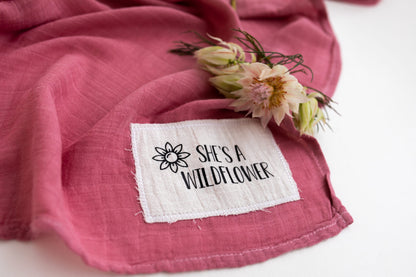 She's a wildflower Rose Muslin Swaddle