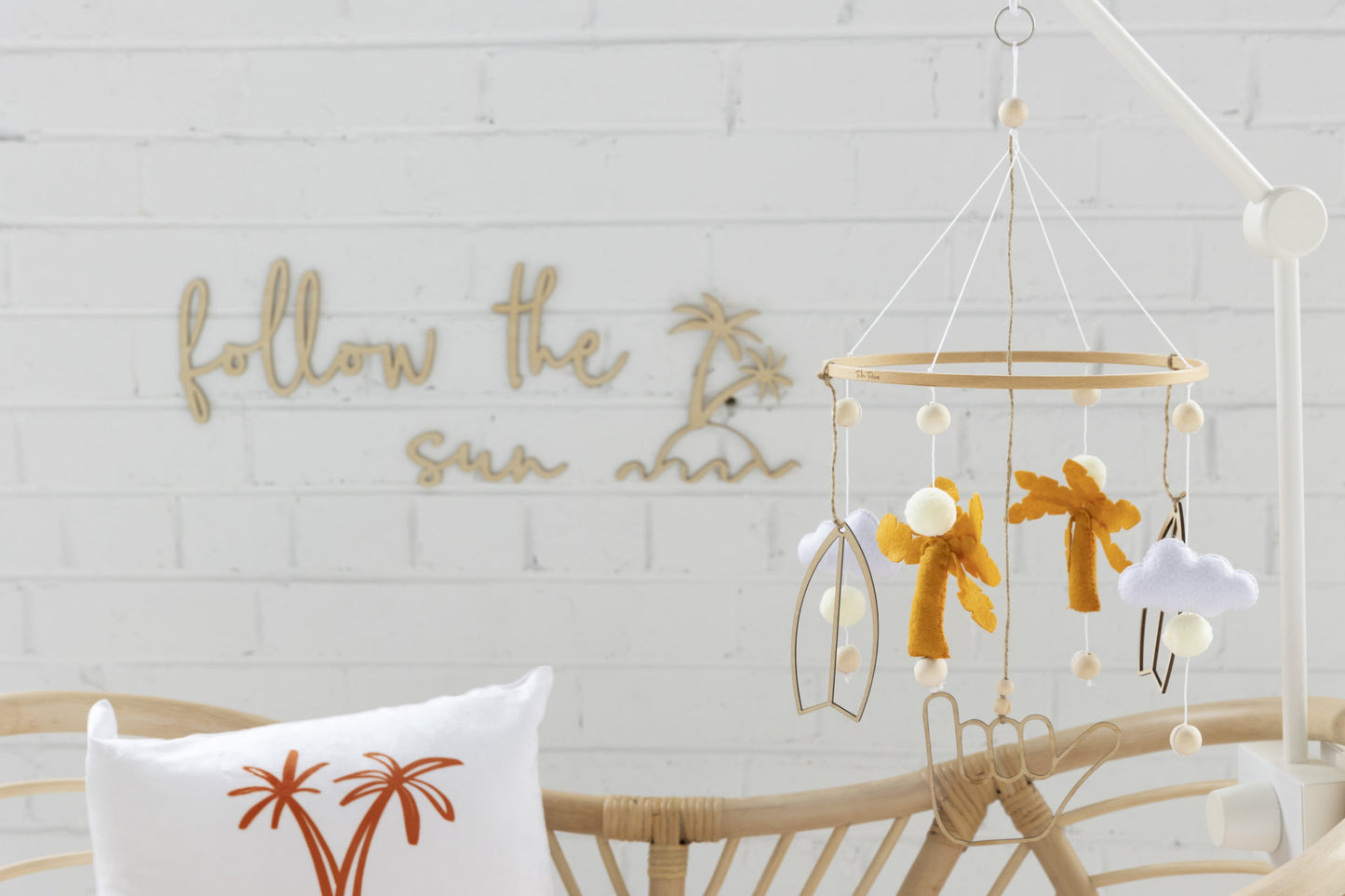 Follow the Sun + Palm Tree Decal wall plaque