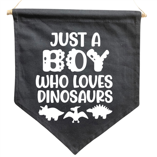 Just a boy who loves dinosaurs Black Flag