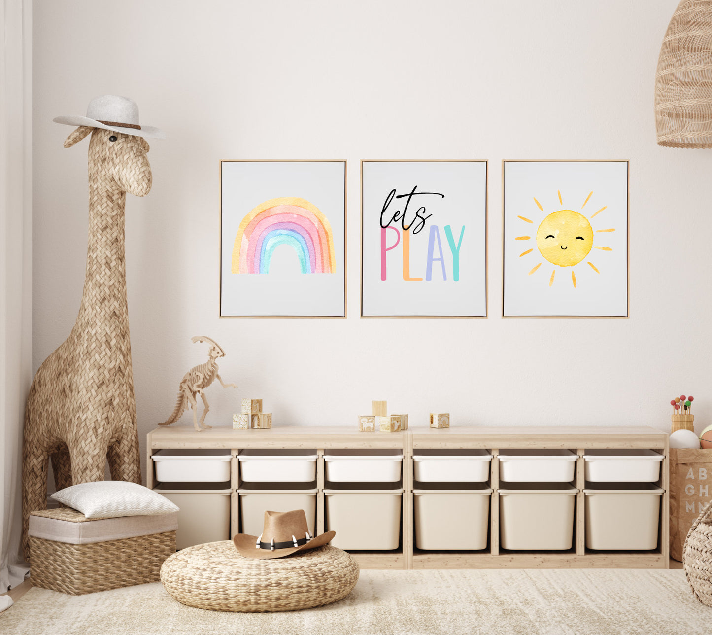 Lets PLAY Pastel Wooden Canvas Print Set