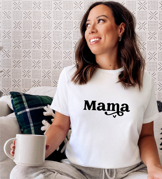 Mama Heart WHITE T-shirt - Size XS