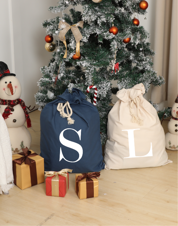 MONOGRAM Personalised Canvas Santa Sacks - Multiple Colours