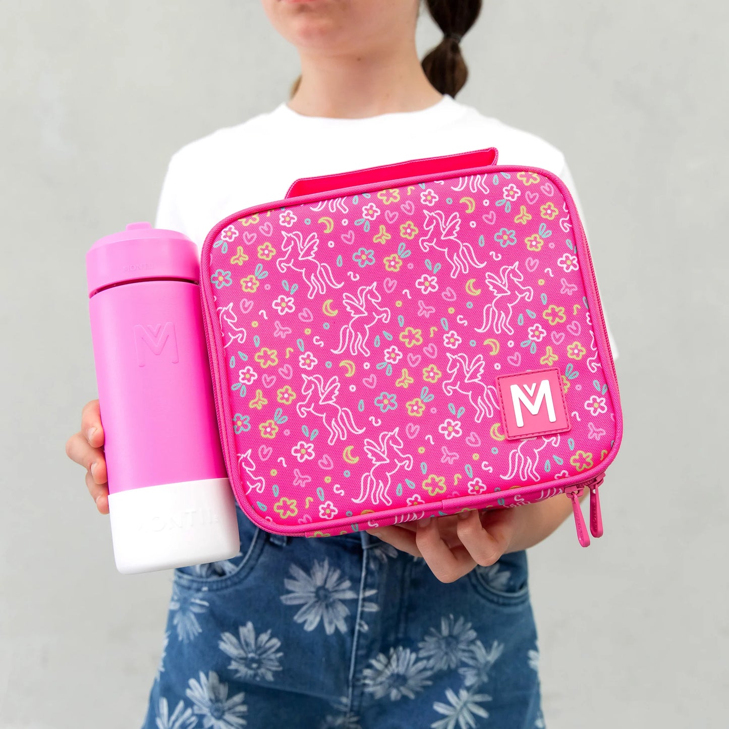 MontiiCo MEDIUM INSULATED LUNCH BAG - Pink Unicorn