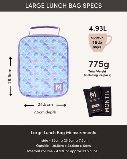 MontiiCo LARGE INSULATED LUNCH BAG  - Aurora