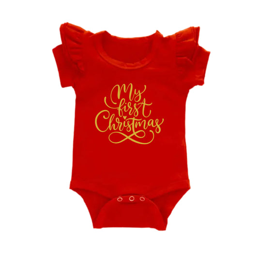 MLW By Design - My First Christmas Flutter Bodysuit