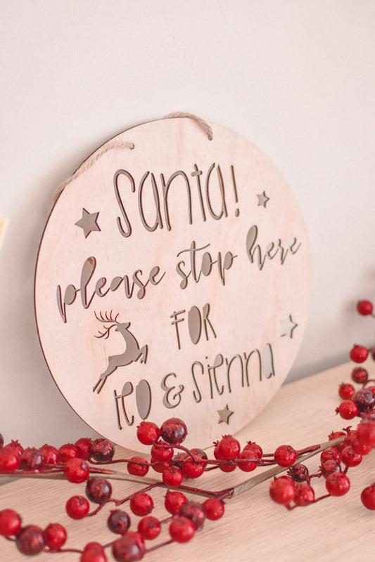 Santa Please Stop Here Sign