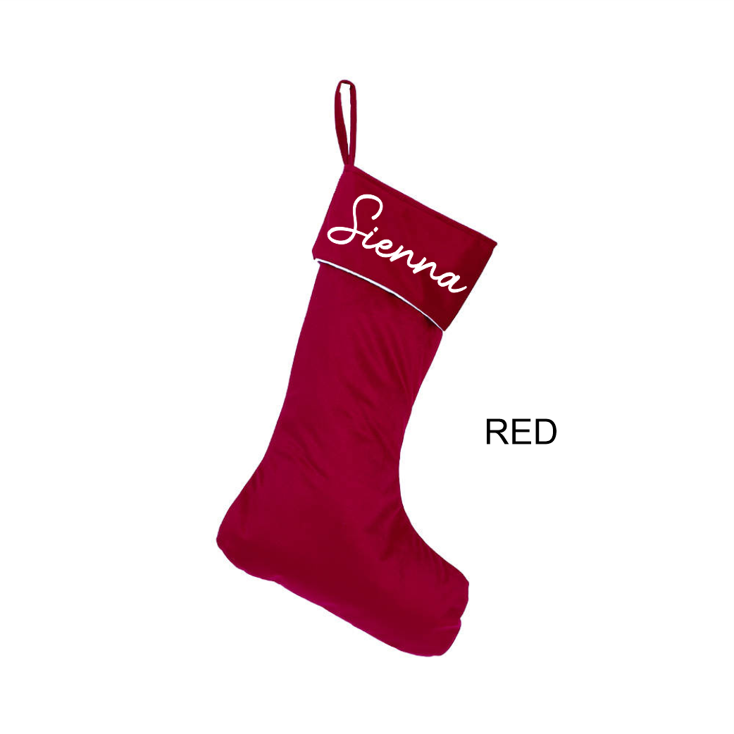 Personalised Velvet Stockings - Red