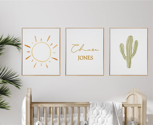 Personalised Sunny Days Wooden Canvas Print Set