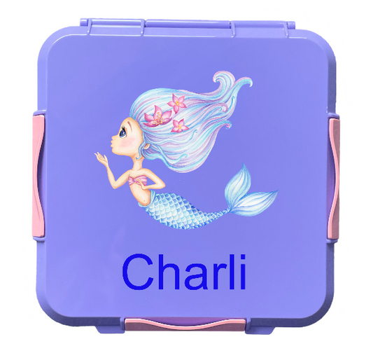 Personalised Purple Lunch Box - Mermaid