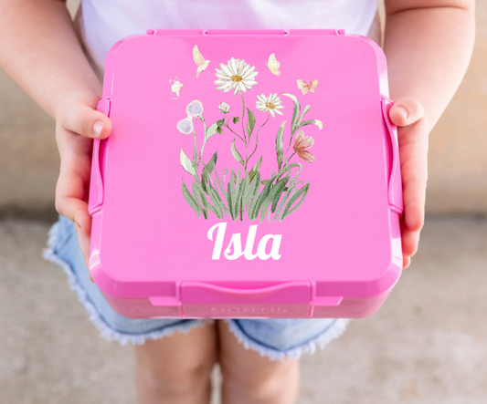 Personalised Pink Lunch Box - Garden Floral