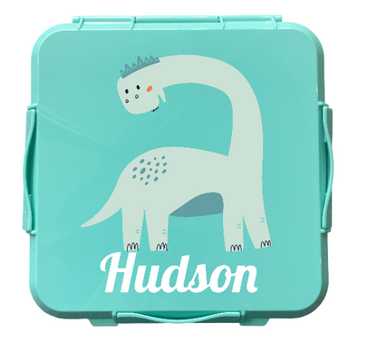 Personalised Mint Lunch Box - Brachiosaurus