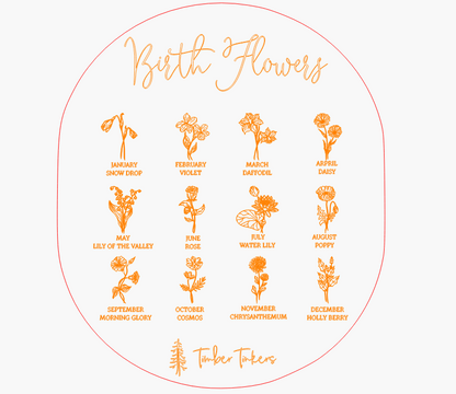 Personalised Wooden Scrapbook - Birth Flower