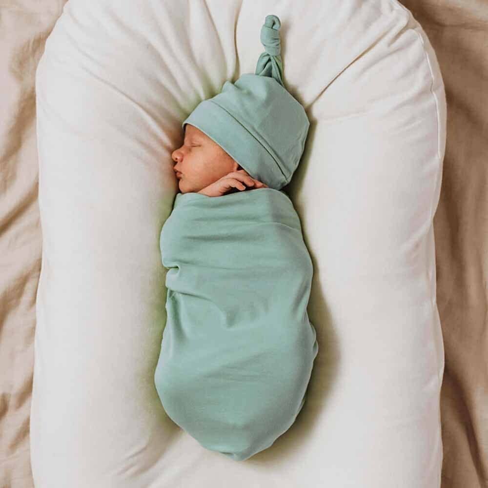 Sage Snuggle Swaddle & Beanie Set - Timber Tinkers