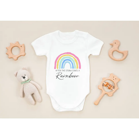 After the storm comes a rainbow onesie - Timber Tinkers