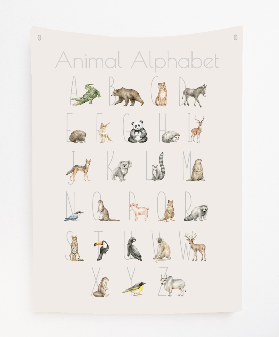 Animal Alphabet Canvas Wall Hang