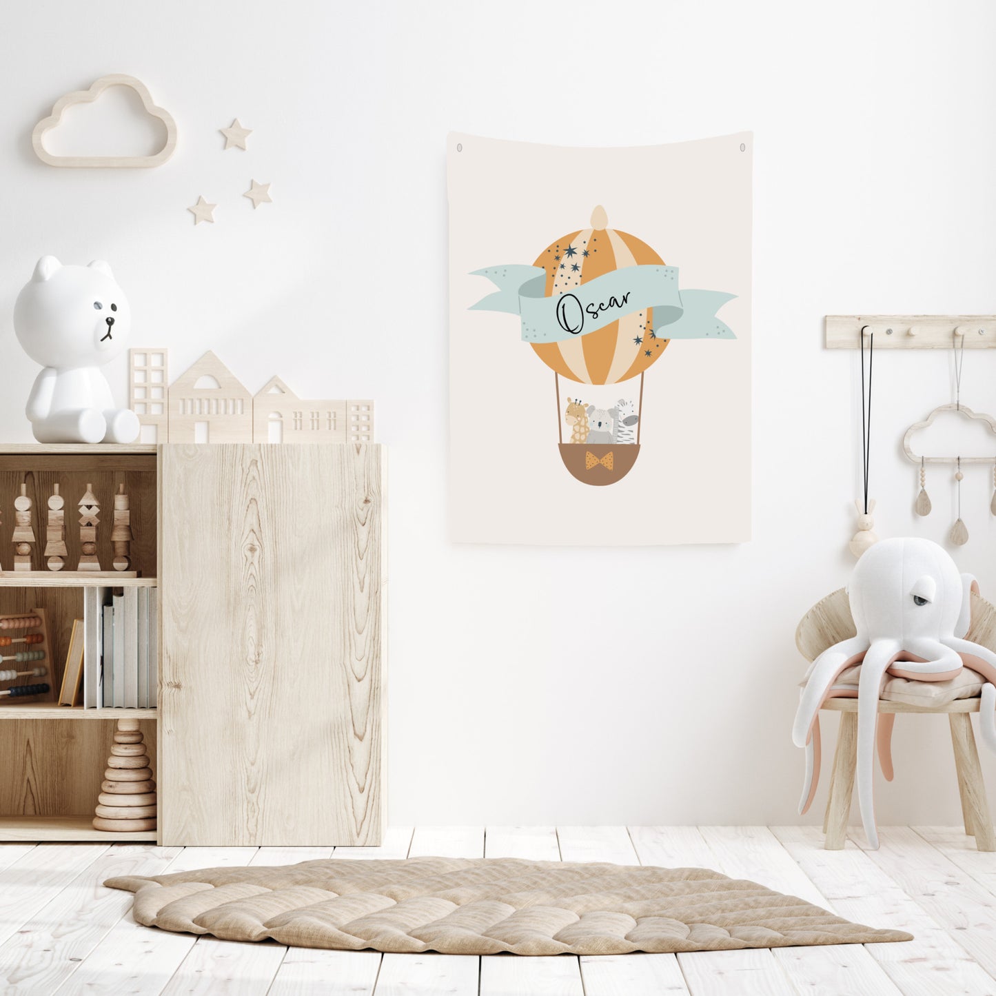 Personalised Animal Balloon Canvas Wall Hang