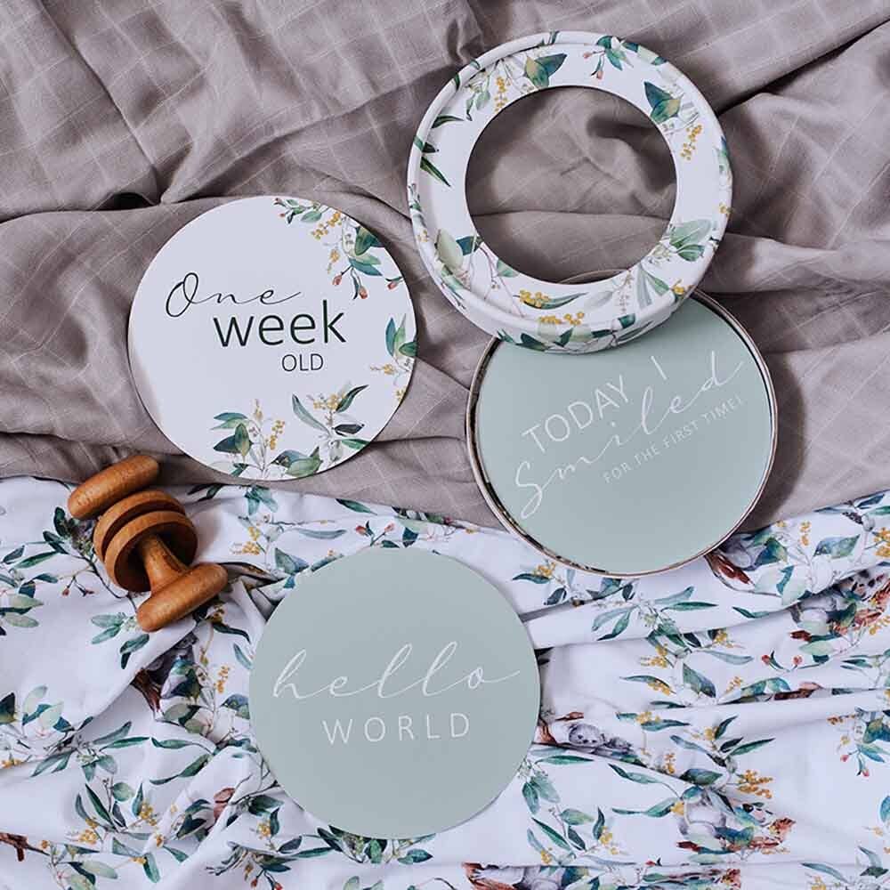Eucalypt & Sage Reversible Milestone Cards - Timber Tinkers