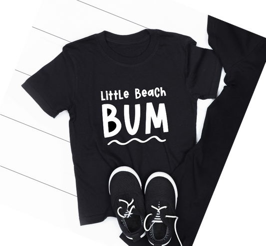 little beach bum Black TSHIRT - Size 4