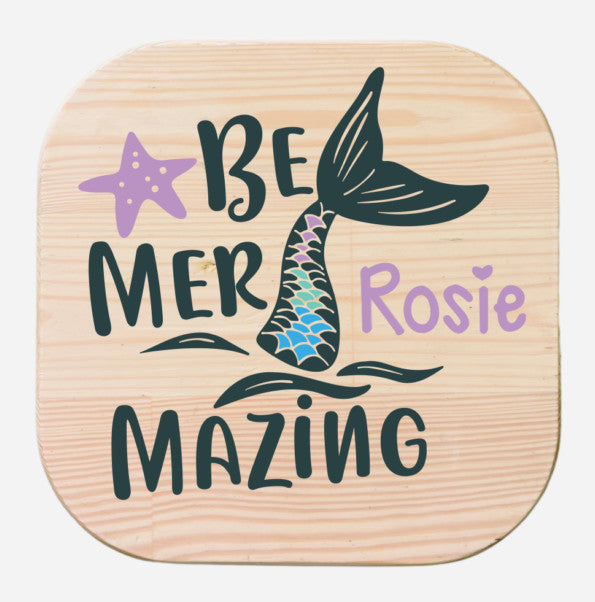 Personalised Kids Wooden Stool - be mer mazing