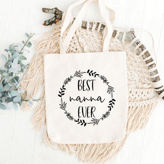 Personalised Floral Wreath Tote Bag