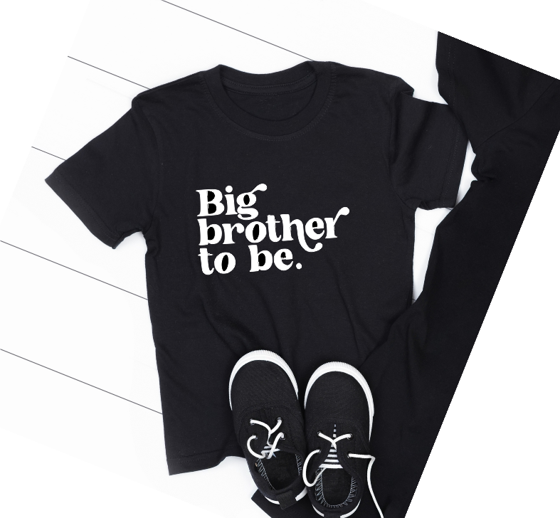 big brother to be Black TSHIRT - Size 5