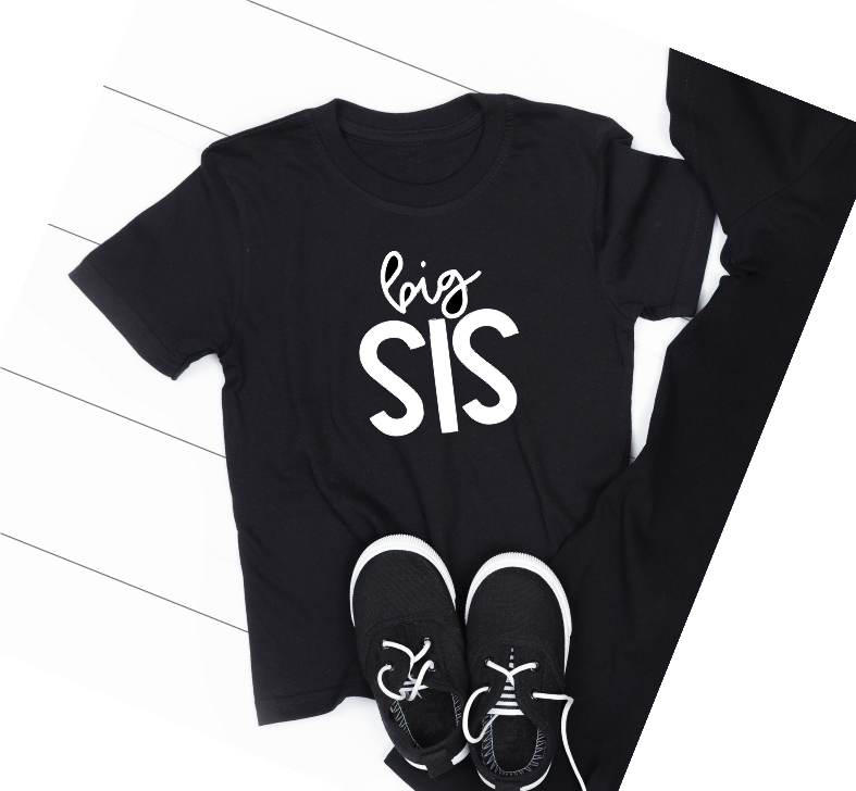 big sis Black TSHIRT - Size 5