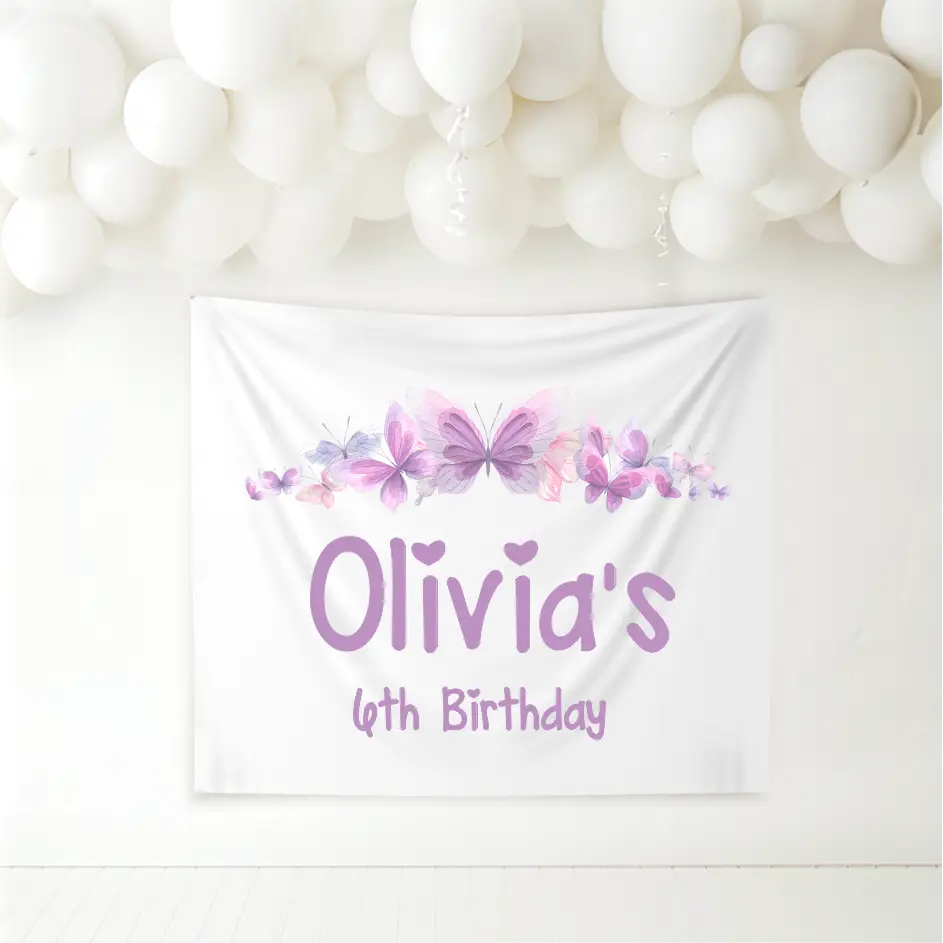 Birthday Banner - Butterfly - Timber Tinkers