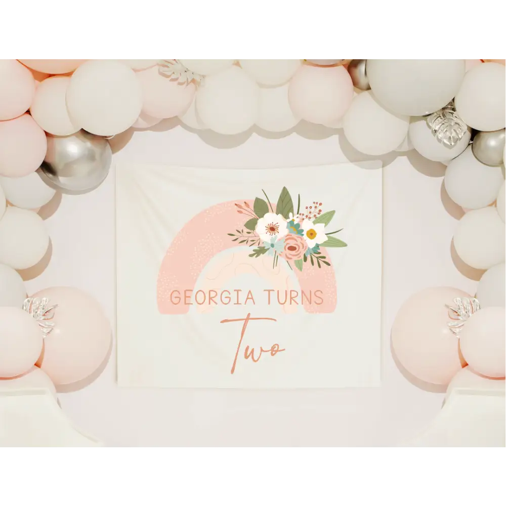 Birthday Banner - Floral Rainbow