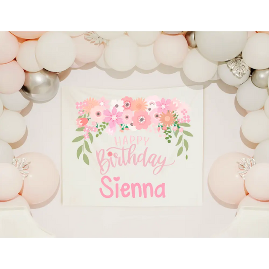 Birthday Banner - Pink Floral