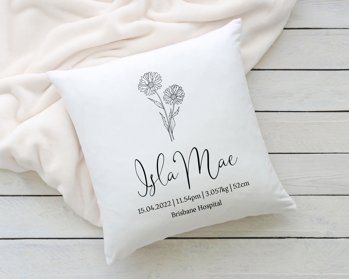 Personalised Pillowcase - Birth Flower