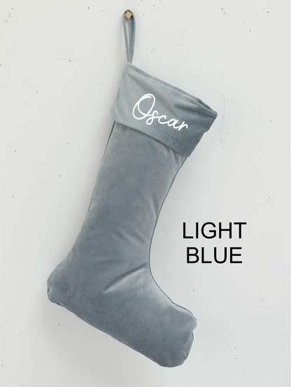 Personalised Velvet Stockings - Navy